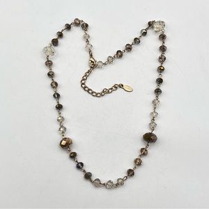 Aldo Gold Tones AB Aurora Borealis Faceted Crystal Beaded Necklace